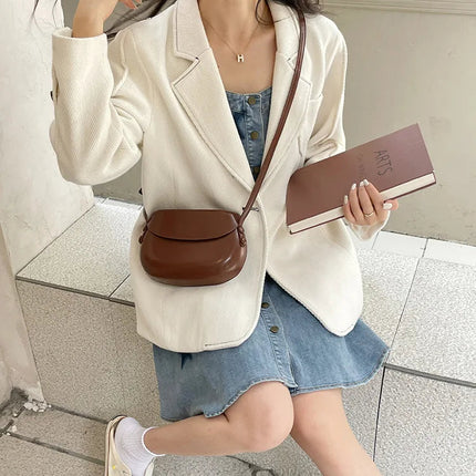 Womens Small Messenger Bag Solid PU Leather Shiny Shoulder Bag Fashion Saddle Bags Flip Buckle Phone Coin Purse Lipstick Storage PlatiNum