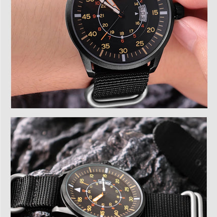 ADDIESDIVE 44mm Men's Fashion Quartz Watch 50m Waterproof Luminous Watch Large Dial High Quality Nylon Strap Men's Analog Watch