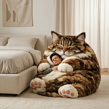 Giant Animal Sleeping Bag Soft Warm Plush Washable Cute Cat Envelope Bed for Adults Winter Outdoor Use