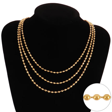 316 Stainless Steel Necklaces For Women Necklace Long Beads Chain Necklace Choker Necklace Bead Necklace Fashion Jewelry Gift PlatiNum