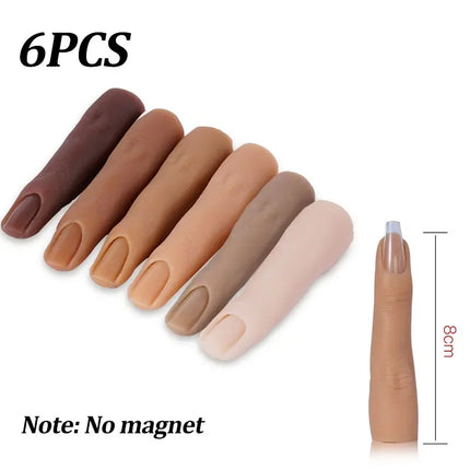 Bendable Nail Simulation Practice Finger Silicone Soft Nails Art Training Fake Finger for Acrylic DIY Display Manicure Tool 2028