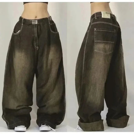 Streetwear New Fashion Jeans larghi con stampa oversize Y2K Harajuku Pantaloni hip-hop vintage pop gotici a vita alta Pantaloni a gamba larga