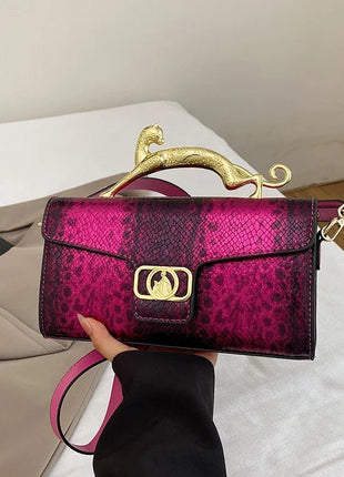 New Ladies Metal Buckle Simple Fashion Shoulder Bag Party Commuting Bag Women Luxury Brand Design PU Leather Bag PlatiNum