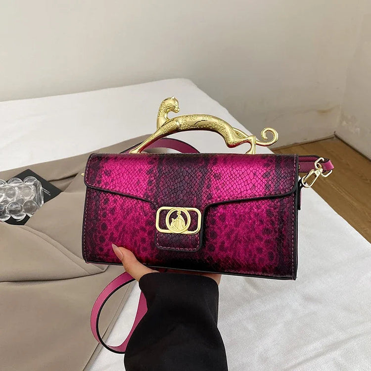 New Ladies Metal Buckle Simple Fashion Shoulder Bag Party Commuting Bag Women Luxury Brand Design PU Leather Bag PlatiNum