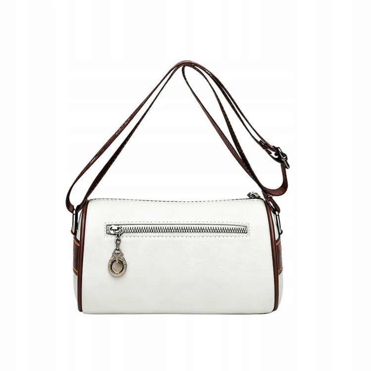 Borsa a Tracolla in Pelle Bianca 2-in-1 per Donne, Borsa a Tracolla Capiente con Tasca per Telefono, Elegante Borsa da Città