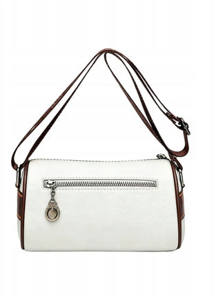 Borsa a Tracolla in Pelle Bianca 2-in-1 per Donne, Borsa a Tracolla Capiente con Tasca per Telefono, Elegante Borsa da Città