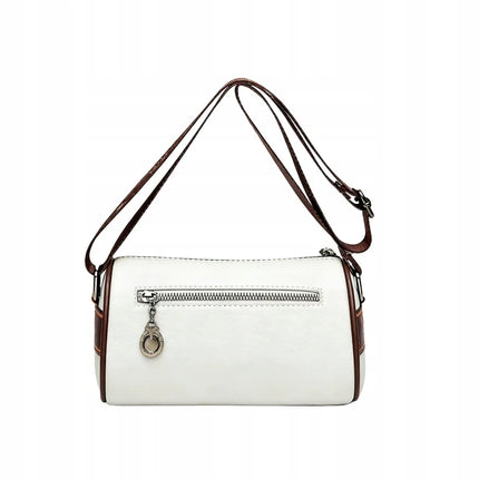 Borsa a Tracolla in Pelle Bianca 2-in-1 per Donne, Borsa a Tracolla Capiente con Tasca per Telefono, Elegante Borsa da Città