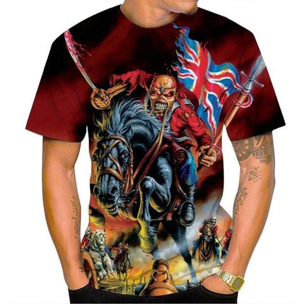 Custom T-shirt Nostalgic Fashion 3D Printed Heavy Metal Music Devil Cool Summer Fashion