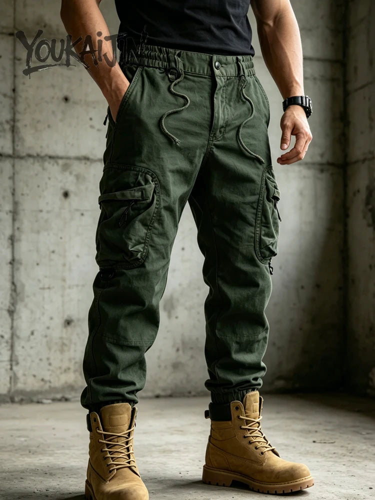 Mens Cargo Pants Autumn Winter Casual Mens Pant Baggy Regular Cotton Trousers Male Combat Military Tactical Pants Multi Pockets