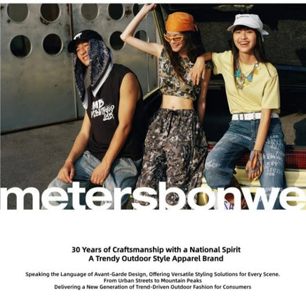 Metersbonwe Women's Cargo Jogger Pants Loose Fit Drawstring Elastic Waist Streetwear Casual Trousers Trendy Tapered Sweatpants