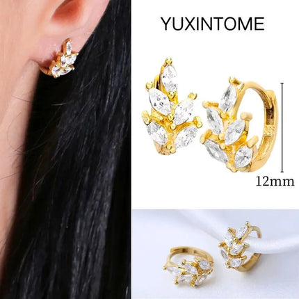 White Color Zircon Hoop Earrings 925 Sterling Silver Needle Cross/Star/Flower/Water Drop Pendant Gold Earrings Luxury Jewelry PlatiNum
