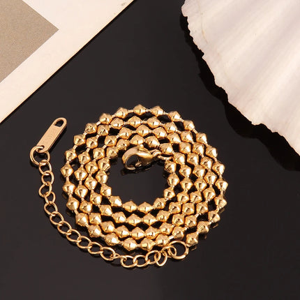 316 Stainless Steel Necklaces For Women Necklace Long Beads Chain Necklace Choker Necklace Bead Necklace Fashion Jewelry Gift PlatiNum