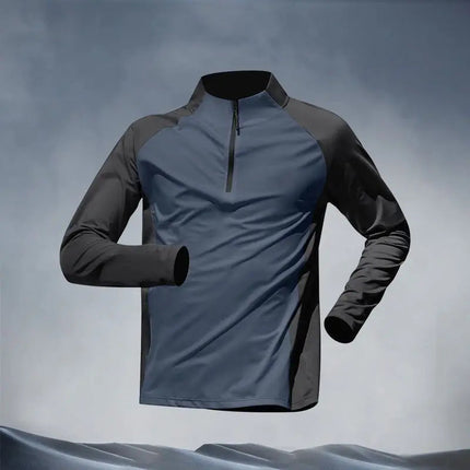 Quick Dry Male Clothes Tracksuit T-shirt Sets Spring Autumn Men Half Zipper Long Sleeve Breathable Sports Training Pants Suit PlatiNum