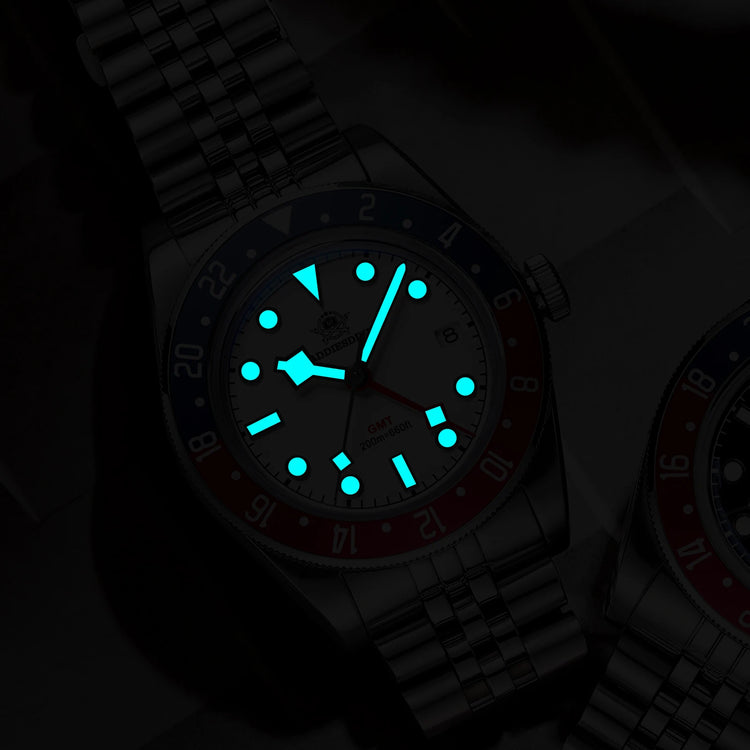ADDIESDIVE Hot Sale GMT Movement Quartz Watch Stainless Steel Super Luminous 200M Diver Watches For Men AD2044 Relogio Masculino