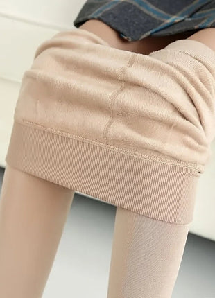 Women New Large Size Pantyhose with Extra Thick Fleece and One-piece Leggings Colored Tight Fitting Pantyhose PlatiNum