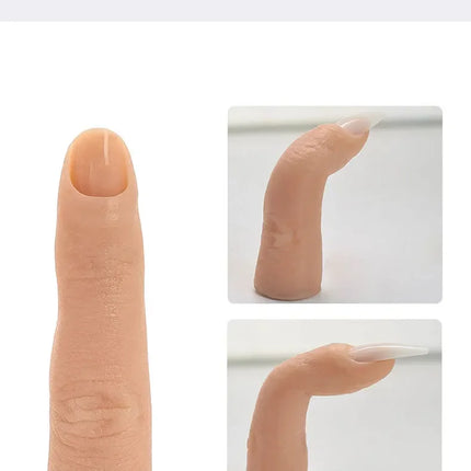 Bendable Nail Simulation Practice Finger Silicone Soft Nails Art Training Fake Finger for Acrylic DIY Display Manicure Tool 2028
