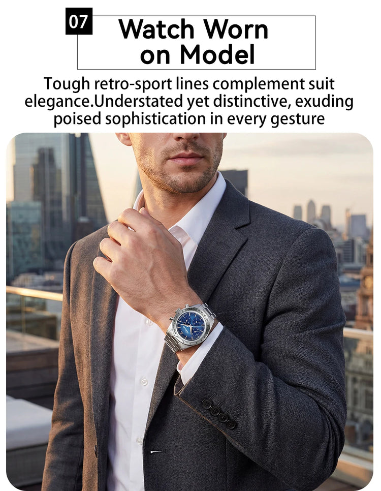 ADDIESDIVE Watch New 37mm Chronograph Men Quartz Wristwatch Domed Glass 316L Stainless Steel 100m Waterproof C3 Luminous AD2552