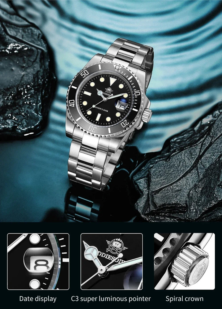 ADDIESDIVE Man Watch High Quality Ceramic Bezel Business Leisure 41mm Quartz Watches BGW9 Luminous 200m Waterproof Diver Watch