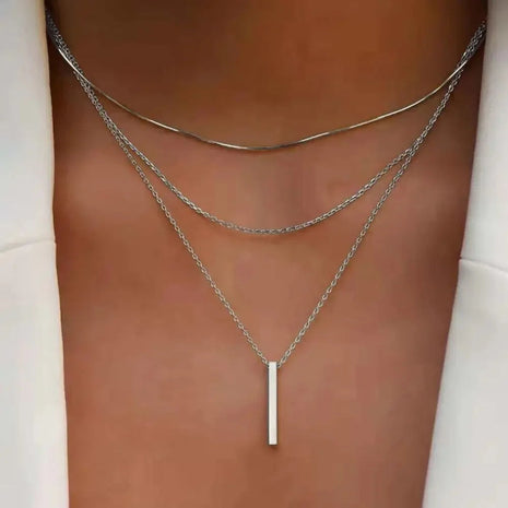 Collana d'amore personalizzata semplice alla moda collana con doppio Design multistrato con ciondolo in stile Y2K di lusso PlatiNum