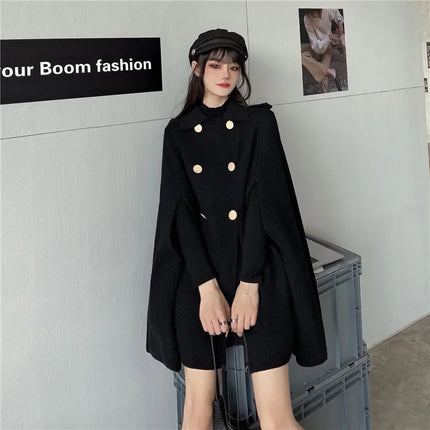 Autumn Winter Plus Size Women Coat Woolen Cloth Cloak Loose Overcoat Female High Quality 2025 Manteau Femme Hiver Oversize