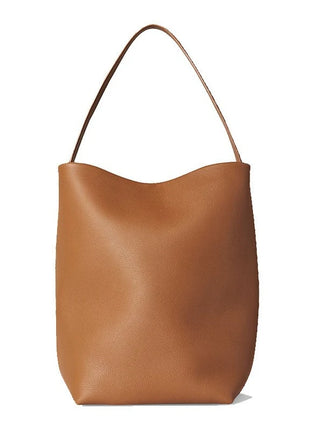 Grande borsa a secchiello morbida in pelle martellata, con tracolla lunga e sottile, borsa tote spaziosa per lavoro e shopping quotidiano