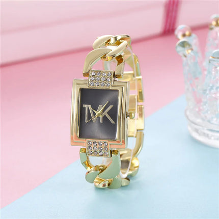 UTHAI Orologio da donna con diamanti quadrati intarsiati quadrati leggeri Orologi al quarzo moda di lusso Orologio da polso da donna con cinturino in metallo Orologio da ragazza platinumshop