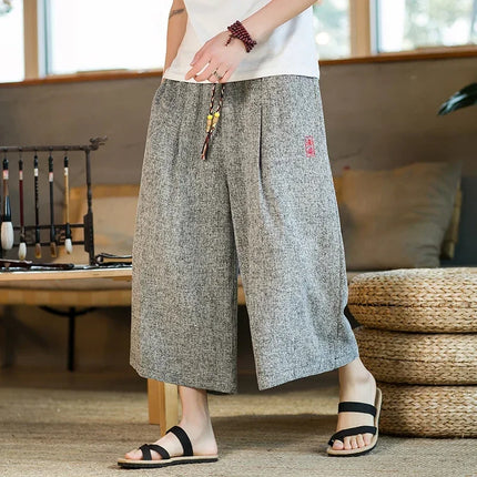 Pantaloni Kimono stile giapponese Pantaloni da bagno da uomo Samurai giapponese Harajuku Pantaloncini da uomo larghi casual Yukata Pantaloni a gamba larga Plus Size 5XL