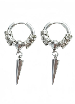 Long Hanging Crosses Leaves Pendants Hoops Woman Earrings Man Vintage Stainless steel Hip Hop Ear Piercing Jewelry Accessories PlatiNum