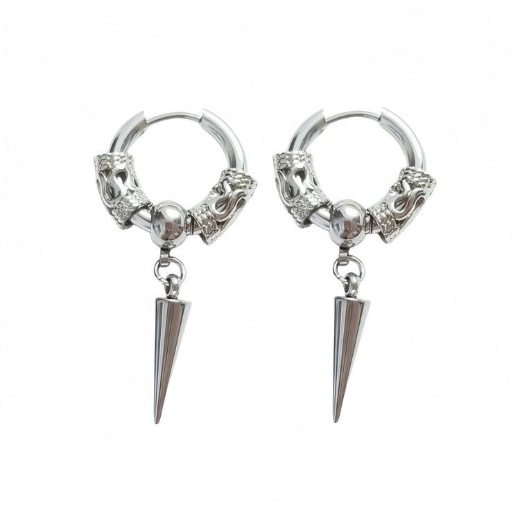 Long Hanging Crosses Leaves Pendants Hoops Woman Earrings Man Vintage Stainless steel Hip Hop Ear Piercing Jewelry Accessories PlatiNum