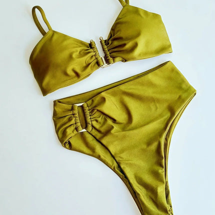 Bikini a Fascia Push-Up Donna 2024, Costume da Bagno Sexy Femminile, Set Bikini Brasiliano con Perizoma, Tinta Unita, Abbigliamento da Spiaggia platinumshop