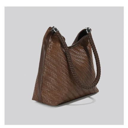 CEEKAY 2026 New Woven Hobo Bag, Retro Herringbone Texture Shoulder Bag with Woven Handle, Casual Women's Tote Bag