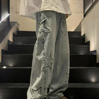 New Fashion Stella a cinque punte Jeans Uomo a vita alta Vintage Streetwear Pantaloni da uomo Baggy Inverno Jeans a gamba larga Denim Abbigliamento uomo
