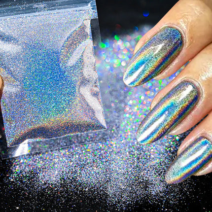 10g/Bag Glitter Snow White Nail Art Sugar Powder Sweater Laser Shiny Decoration Chrome Powder Woolen Candy Effect Nails 2027