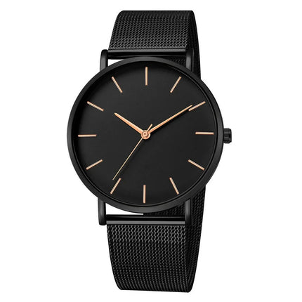 Orologio da donna semplice per il tempo libero 2025 Orologio da polso da uomo di lusso alla moda ultrasottile con cintura in rete vintage platinumshop
