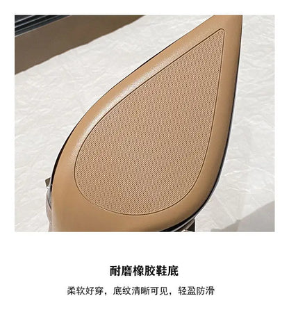 Women's High Heels Black Genuine Leather Rivet Pointed toe pumps luxury designer high quality Shoes Elegant woman heeled shoes