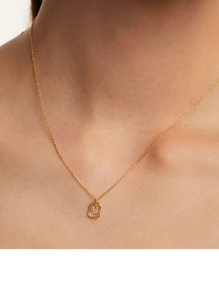 New 925 Sterling Silver Letter Necklace Personalized Charming English Alphabet Pendant Collar Birthday Gift  Exquisite Jewelry PlatiNum
