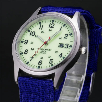 Ragazzi marca orologi economici uomo moda casual cinturino in nylon sport esercito regali data orologio da polso al quarzo fluorescente Relogio Masculino platinumshop