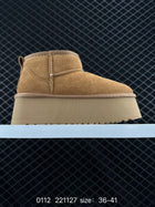 HOE NEW Women's Boots casual shoes low-top leather comfortable warm fashionable height increase wear-resistant soft Size 36-41