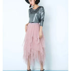 Summer Tutu Skirt Women Harajuku Casual Tulle Bottom Jupe Femme Faldas Fashion High Waist Midi Mesh Skirts Women's Clothing Saia