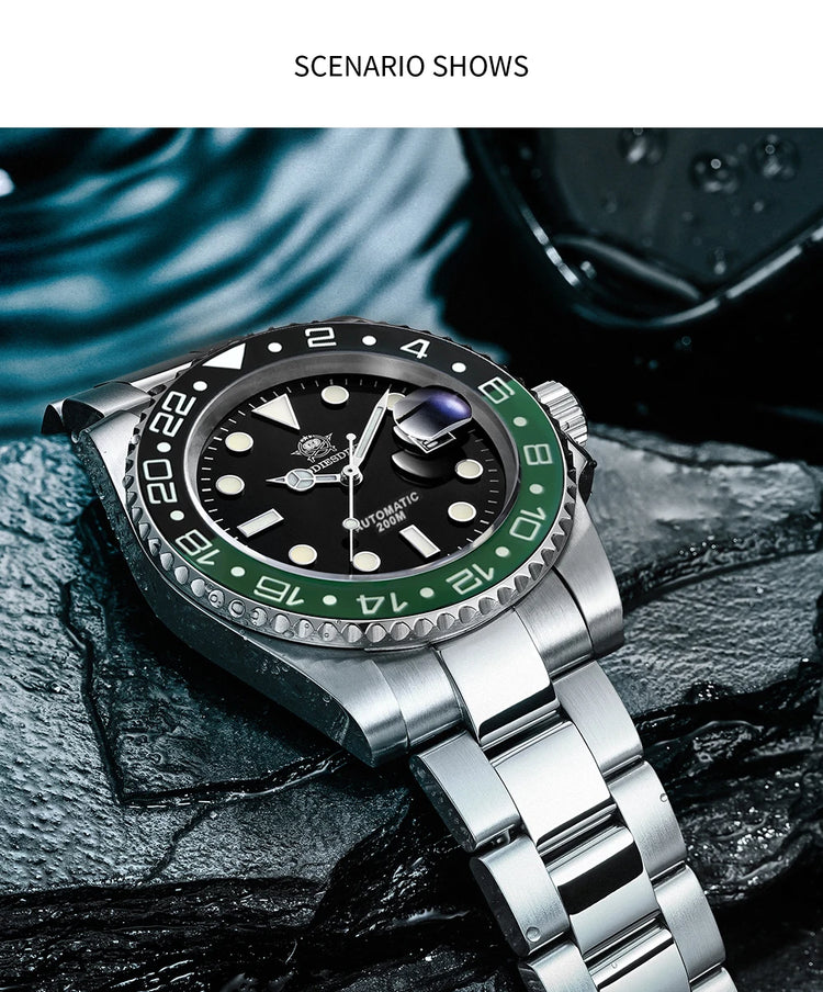 ADDIESDIVE Men's Watch NH35 Automatic Luxury Sapphire Crystal 200m Waterproof Luminous Date Stainless Watches Relogios Masculino