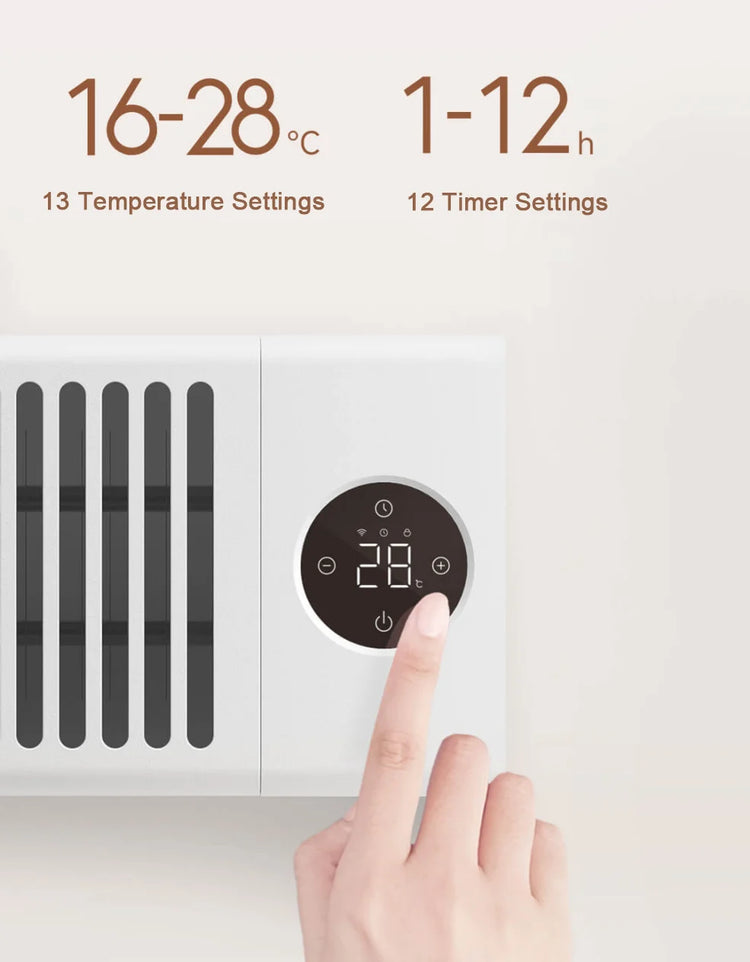 MIJIA Graphene Baseboard Heaters 2nd,Constant Temperature,5S Rapid Heating,2200W Timer Setting,CN Version With Adapter