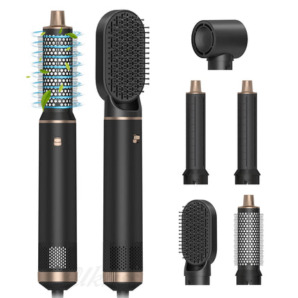 UKLISS 638 5‑In‑1 Hot Air Brush Set, Professional Hair Styling Tools, Multi‑Function Hair Dryer Curling Iron Straightener Kit For Curling, Drying, Straightening, Smoothing And Fluffy Hairstyle, For Home Professional Use