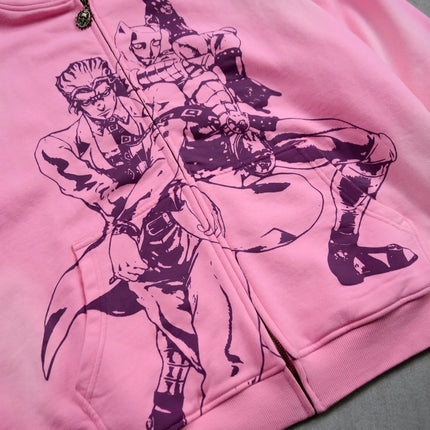 Jojo Bizarre Adventure Star Design Hoodies Women Men Zip Anime Hoodie Harajuku Streetwear Sweatshirt Y2k Men Clothing