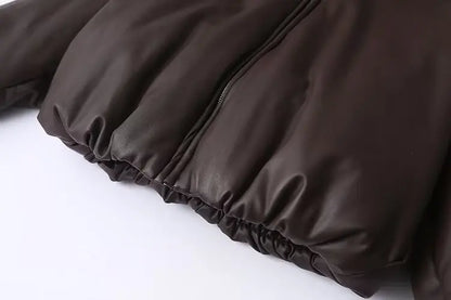 Women Green Leather Cropped Jacket Coat Vintage Streetwear Motorcycle Mustang Jacket 2000s Vintage Warm Thicke Outerwear Autumn