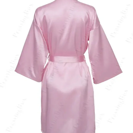 Vestaglia da notte in raso solido, elegante vestaglia da casa con scollo a V a mezza manica e cintura, pigiama da donna