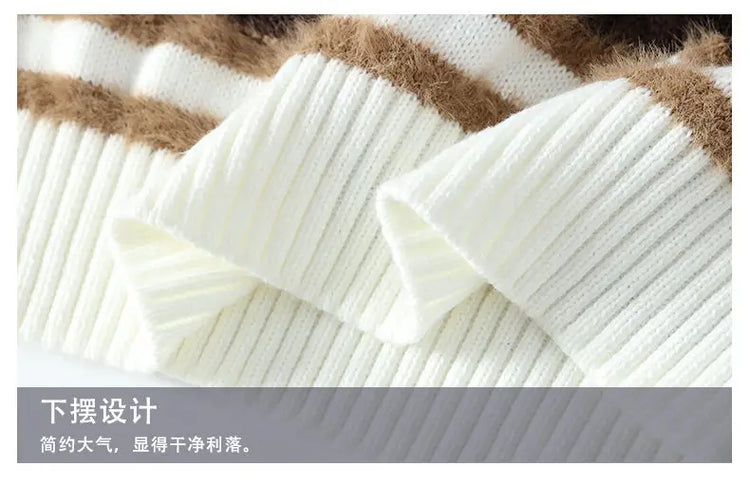 2024 winter new arrival korean style thicken mens warm sweater men fashion sweaters Men's wool pullovers male full size M-3XL