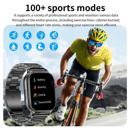 2026New Smart Watch Fitness Clock Men 2.01" AMOLED Screen 1400mAh 130+ Days Battery Life Flashlight Call Waterproof Smartwatches