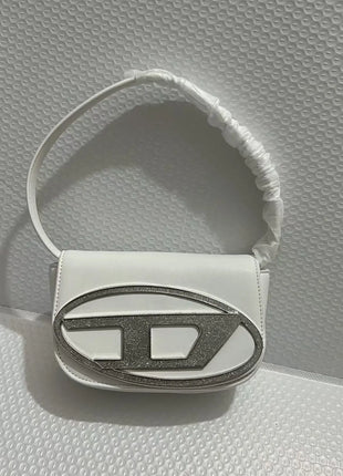Borsa a Tracolla in Pelle PU Effetto Specchio Argento Lucido con Decorazione Ovale in Rilievo, Tracolla Staccabile, Mini Borsetta Futuristica da Donna