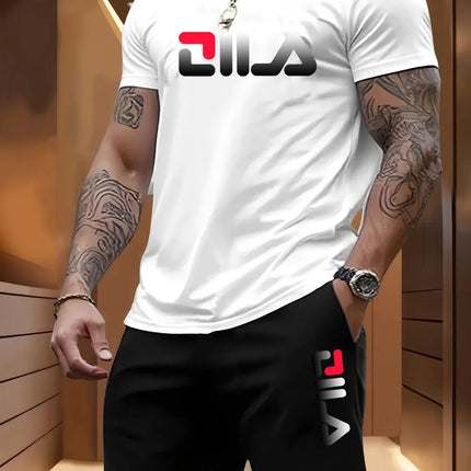 Completo Sportivo Estivo da Uomo per Spiaggia, Casual, per Basket e Attività all'Aperto, Comodo Set Due Pezzi con T-Shirt Larga alla Moda e Pantaloncini platinumshop