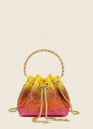 Handle Rhinestones Evening clutch Bag Purses and handbag luxury Designer shoulder bag Shiny Crystal Clutch purse bucket bag PlatiNum